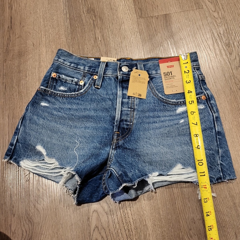 Levi's Denim Shorts Women's 26 Blue 501 Original Cut-Off High Rise Button $59.50 - Picture 12 of 14